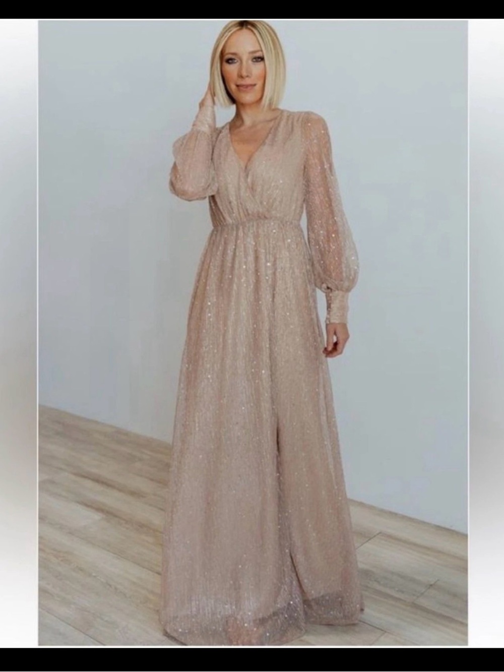 Baltic Born Champagne Sparkle Maxi Wrap Dress
